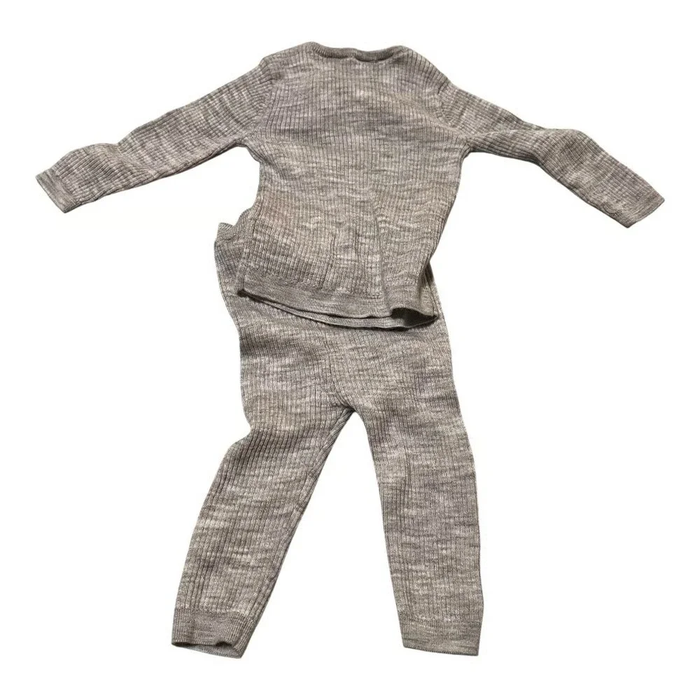 H&M Merino Wool 4-6mo Gray 2pc Set Sweater Leggings Baby Boy Girl Gender Neutral